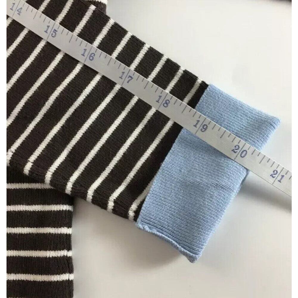 LOFT Women's Sweater Sz S Striped Brown,‎ White, Blue - Picture 9 of 9